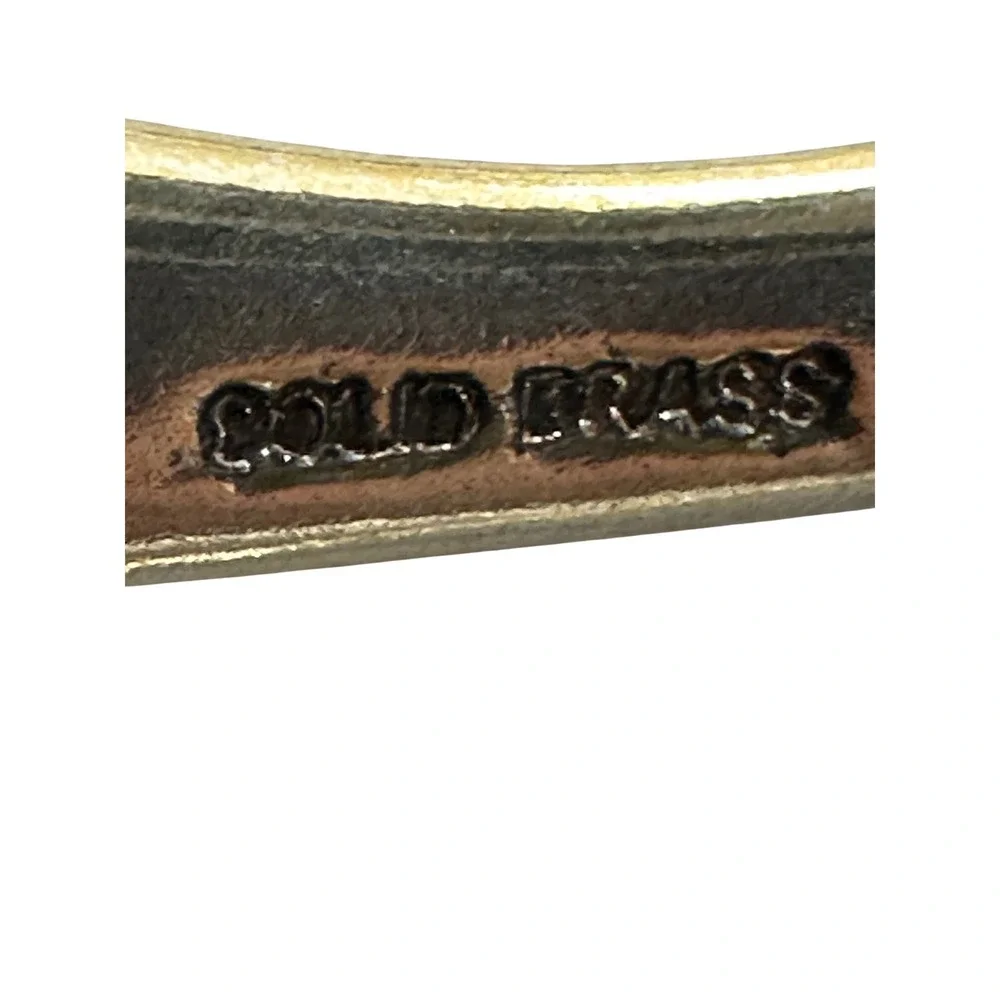 Fossil braided‎ belt brass buckle leather trim